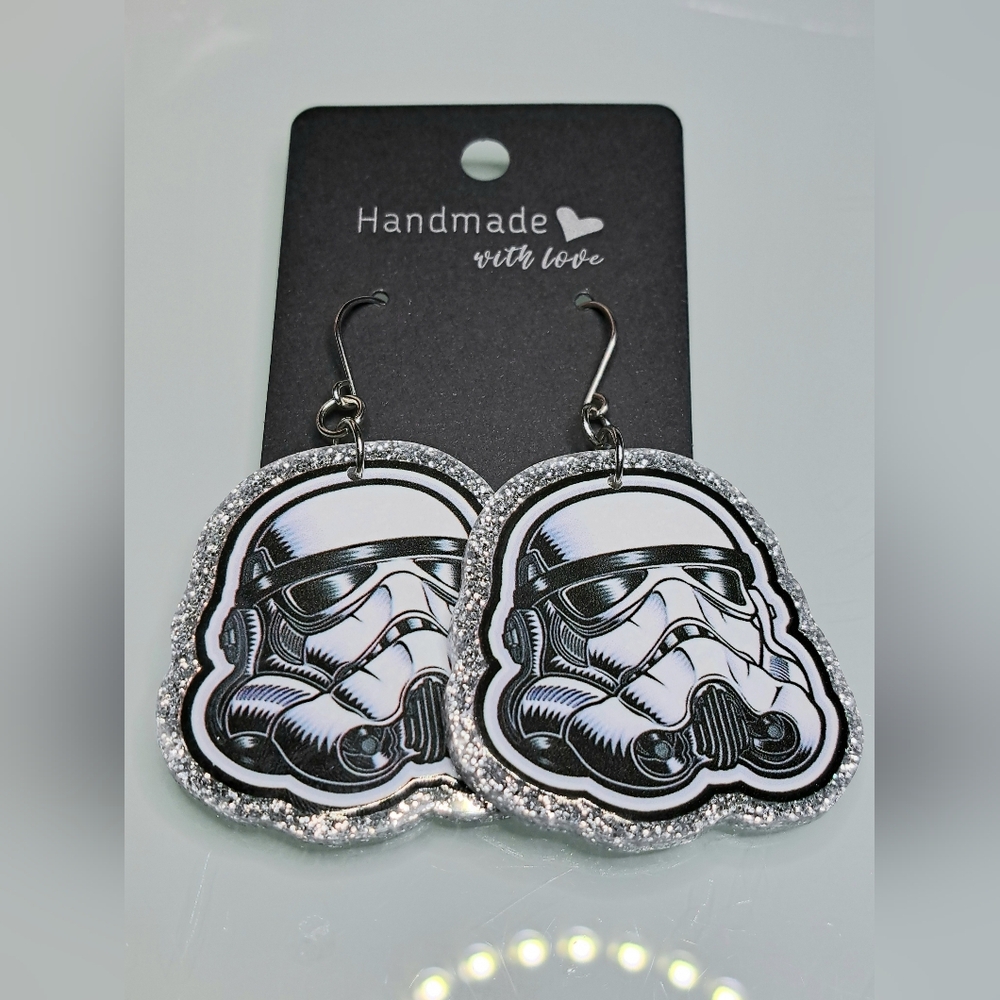 Star Wars Stormtrooper Earrings With Stainless Steel Ear Wires